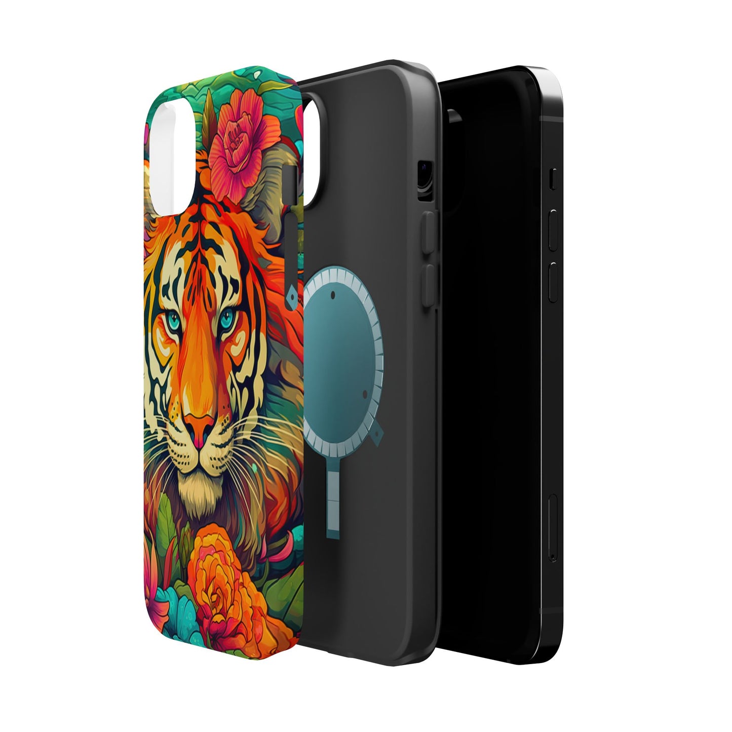 Fierce Rainbow Tiger Art - MagSafe iPhone Case