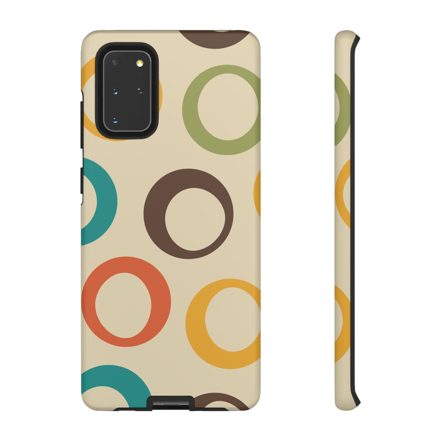 Retro Colorful Rings Samsung Galaxy Case – Shockproof, Matte Finish, Dual-Layer Protection