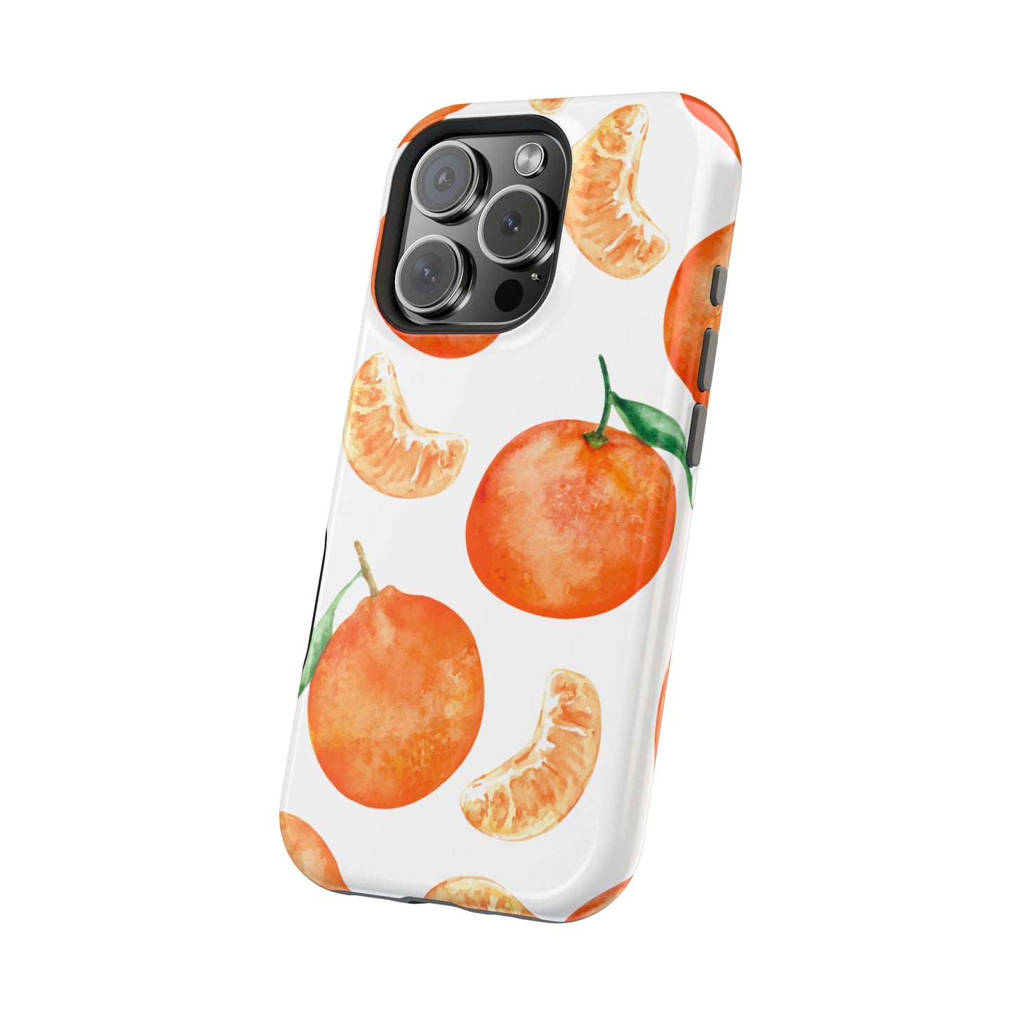 Tangerine Dreams Tough MagSafe iPhone Case – Watercolor Orange Design, Shockproof Dual Protection