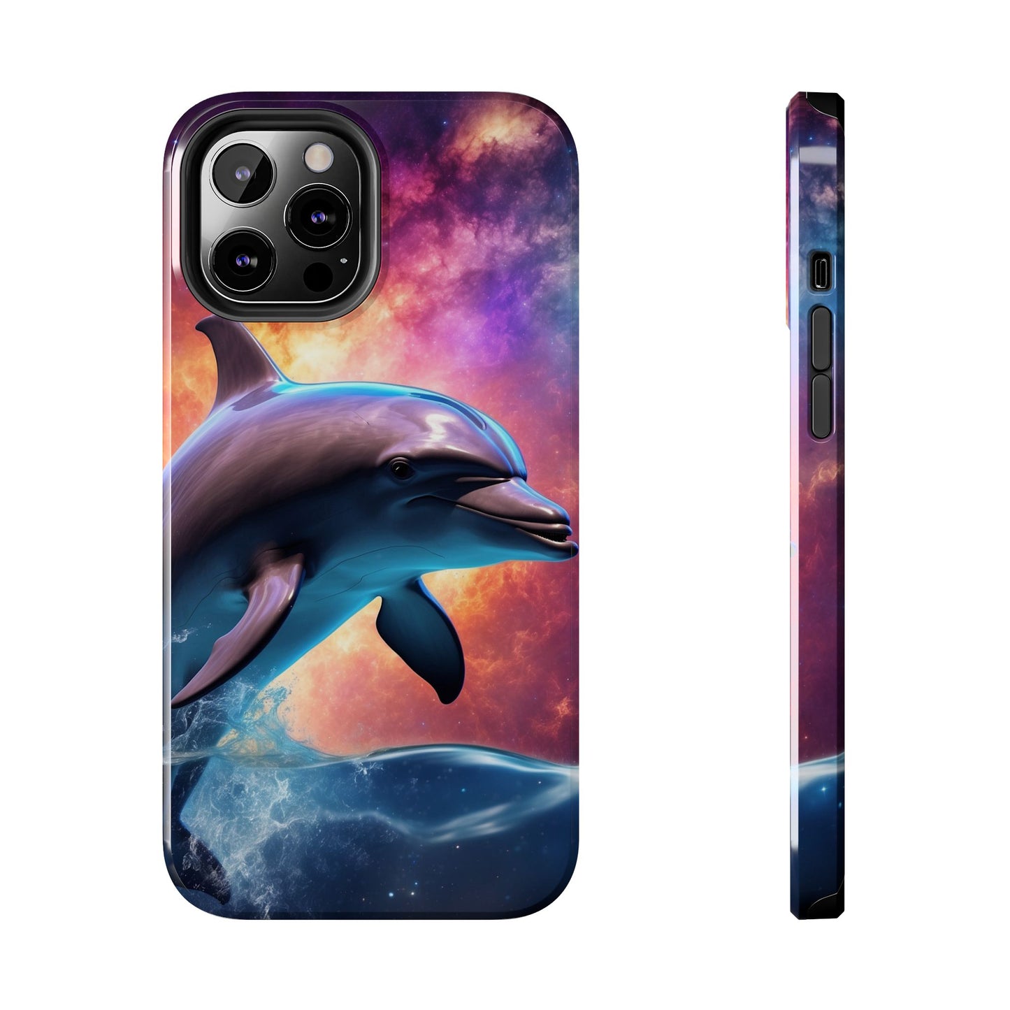 Cosmic Dolphin Galaxy Art - iPhone Case