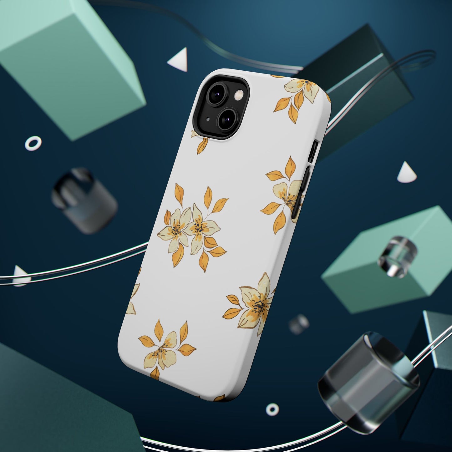 Delicate Yellow Blossom MagSafe iPhone Case – Minimalist Floral Design with Matte Finish