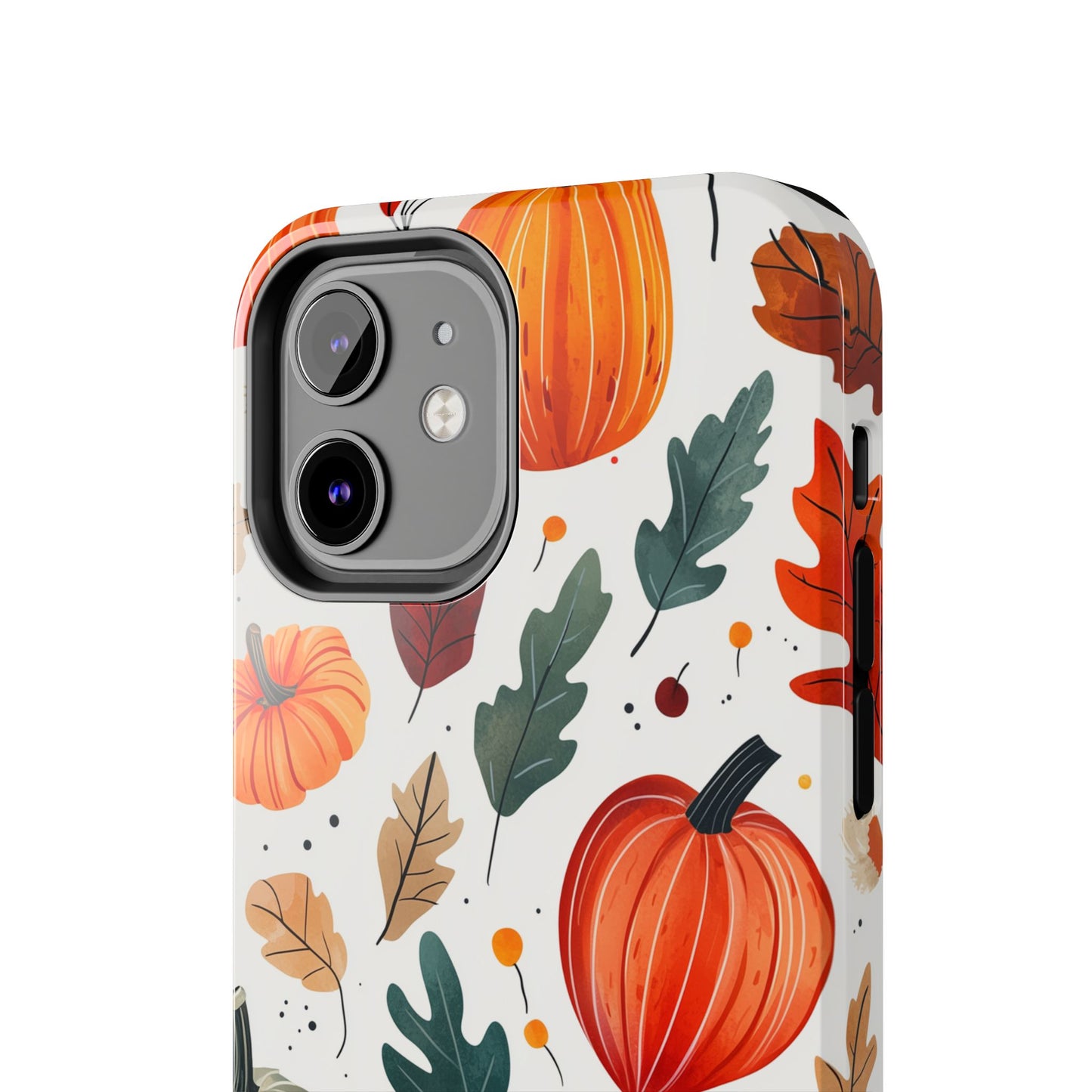 Autumn Harvest iPhone Case - Pumpkin and Fall Leaf Design