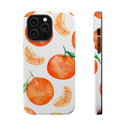 Tangerine Dreams Tough MagSafe iPhone Case – Watercolor Orange Design, Shockproof Dual Protection