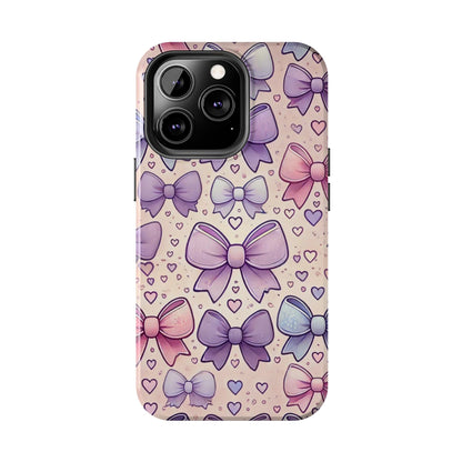 Pastel Bow iPhone Case - Cute Girly Pattern Protective Cover