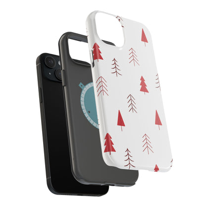 Scandi Red Pine Trees - MagSafe iPhone Series Case