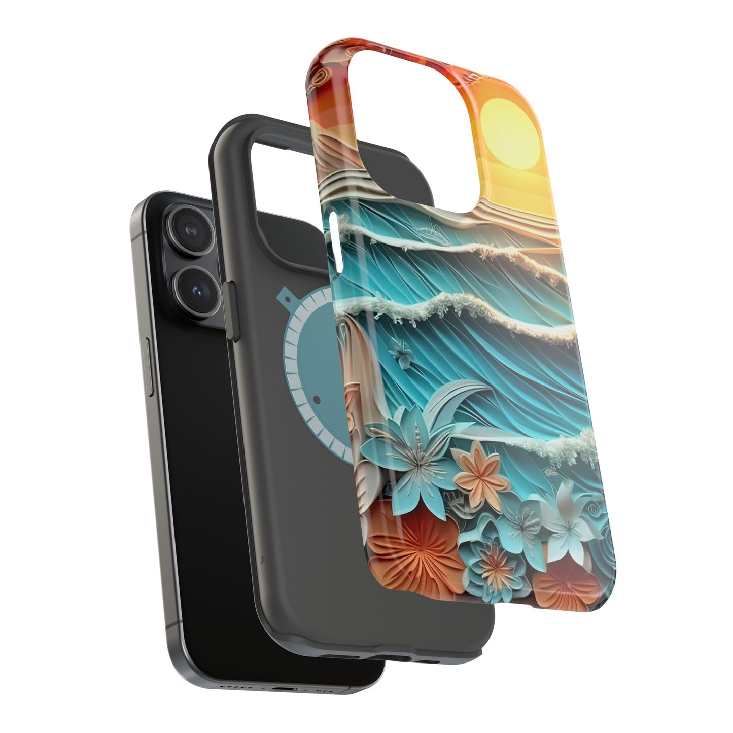 Tropical Sunset Paper Art Ocean – iPhone Series Case