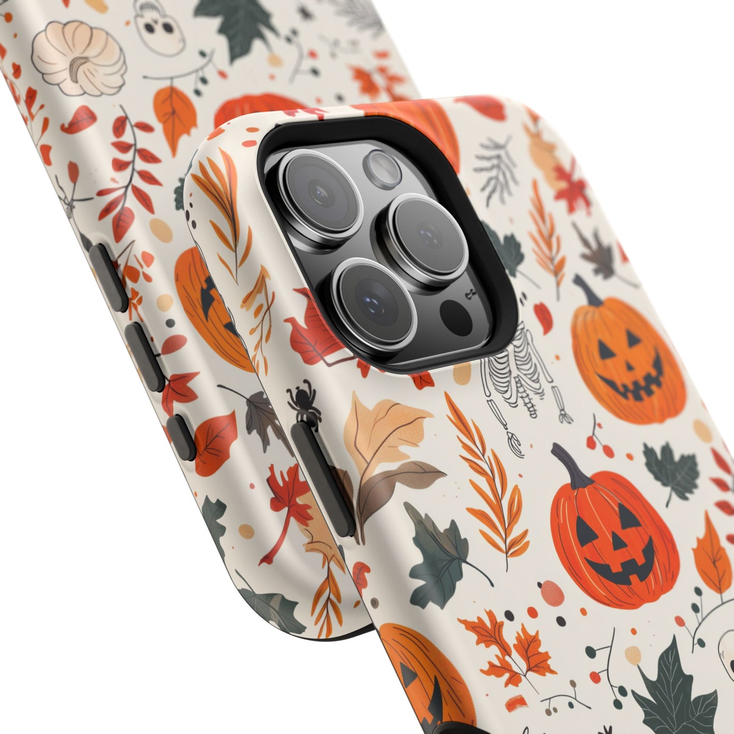 Halloween Pumpkin & Skeleton MagSafe iPhone Case – Spooky Autumn Design