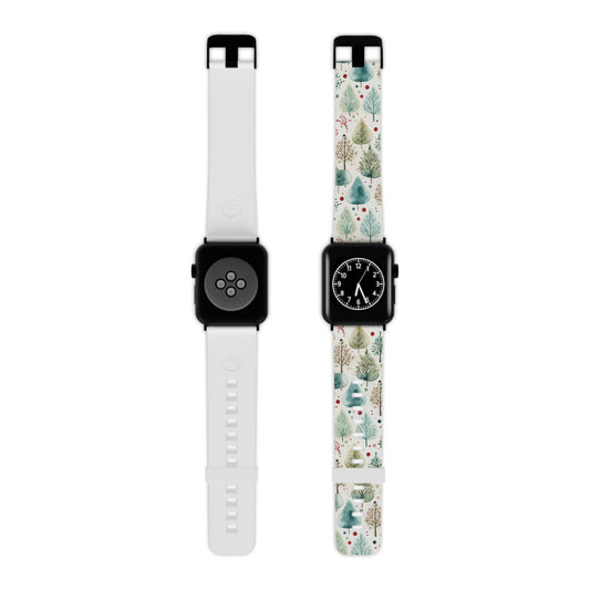  Watercolor Winter Trees Apple Watch Band