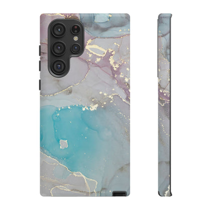 Sky Blue & Purple Marble Wave – Samsung Galaxy Case with Elegant Swirl Design