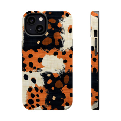 MagSafe iPhone Case: Cheetah Plaid – Brown & Black Pattern