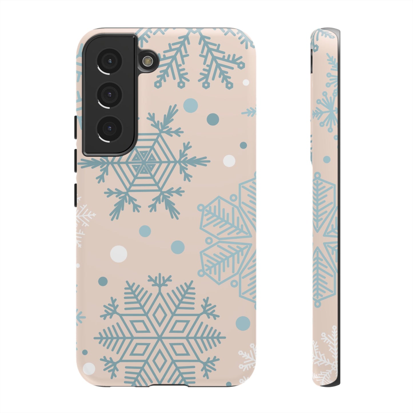 Winter Snowflakes Samsung Galaxy Case – Shockproof, Smooth Matte Finish, Dual-Layer Protection