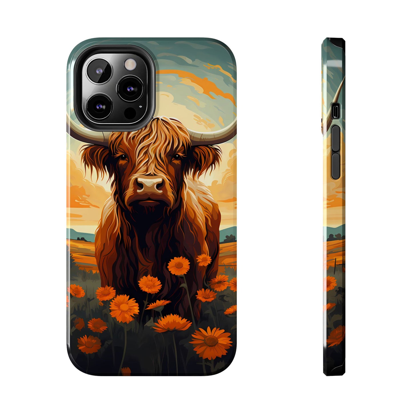 Highland Cow Case | Rustic Farmhouse Floral Design