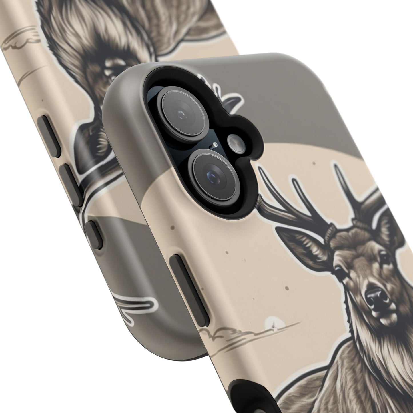 Monochrome Majesty – Regal Stag MagSafe iPhone Cases