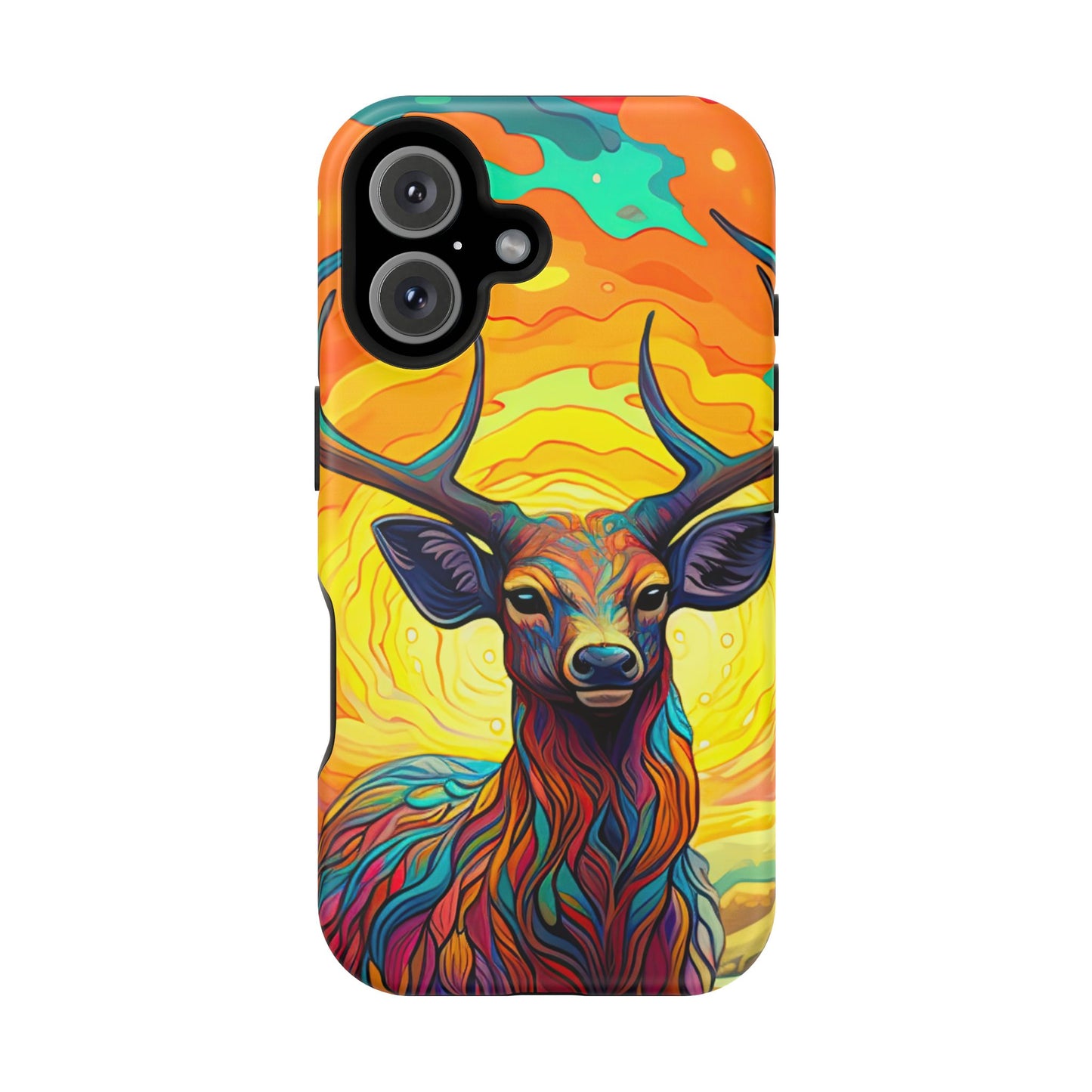 Vibrant Stag in Bloom – MagSafe iPhone Case