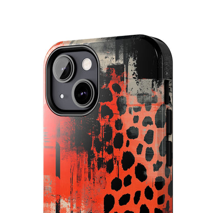 Cheetah Plaid iPhone Case – Red & Black Pattern