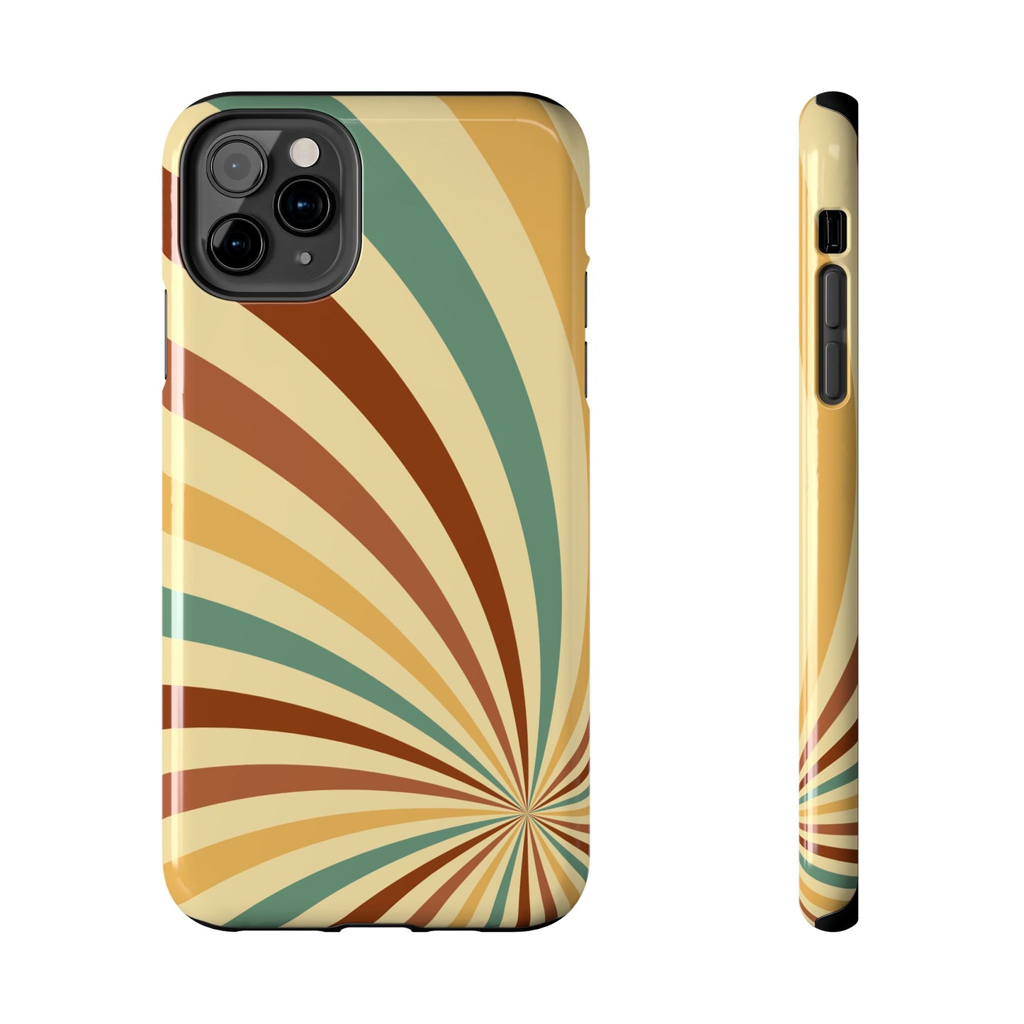 Earthy Retro Swirl iPhone Case – Dual-Layer Protection with 70s-Inspired Earth Tones