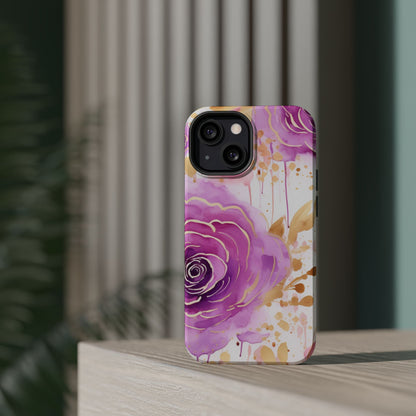 Radiant Purple & Gold Floral - MagSafe iPhone Series Case