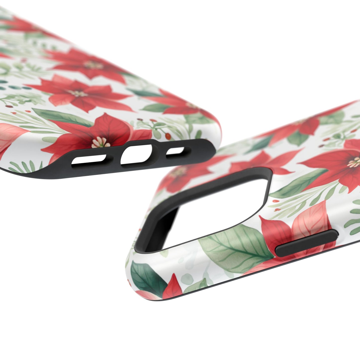 Festive Poinsettia Holiday Pattern – MagSafe iPhone Series Case