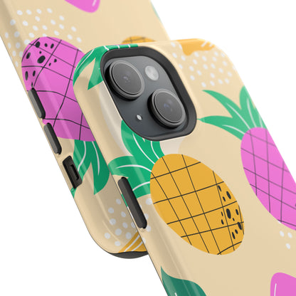 Tropical Pop MagSafe iPhone Case – Fun Pineapple & Lemon Design with Vibrant Summery Colors