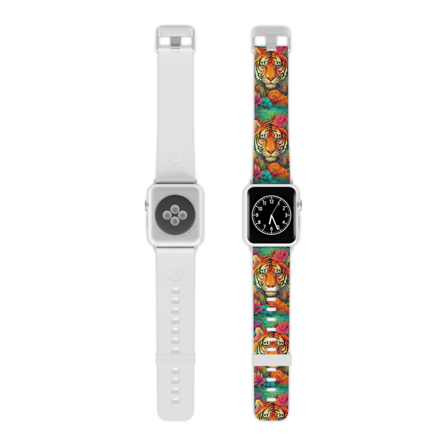 Fierce Rainbow Tiger Art Apple Watch Band