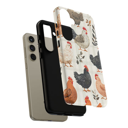 Samsung Galaxy Case: Vintage Chicken & Leaves – Farmhouse Style Case