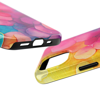 Sunset Petals Watercolor iPhone Case – Slim Design, Glossy Finish