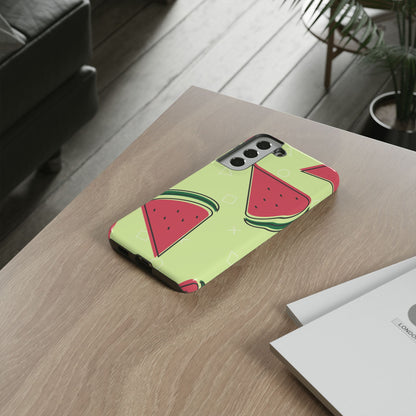 Watermelon Slice Samsung Galaxy Case – Fresh & Fun Design with Retro Geometric Pattern