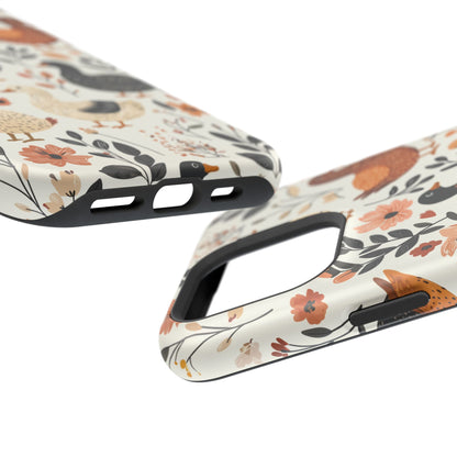 MagSafe iPhone Case: Vintage Duck – Floral & Leaf Design