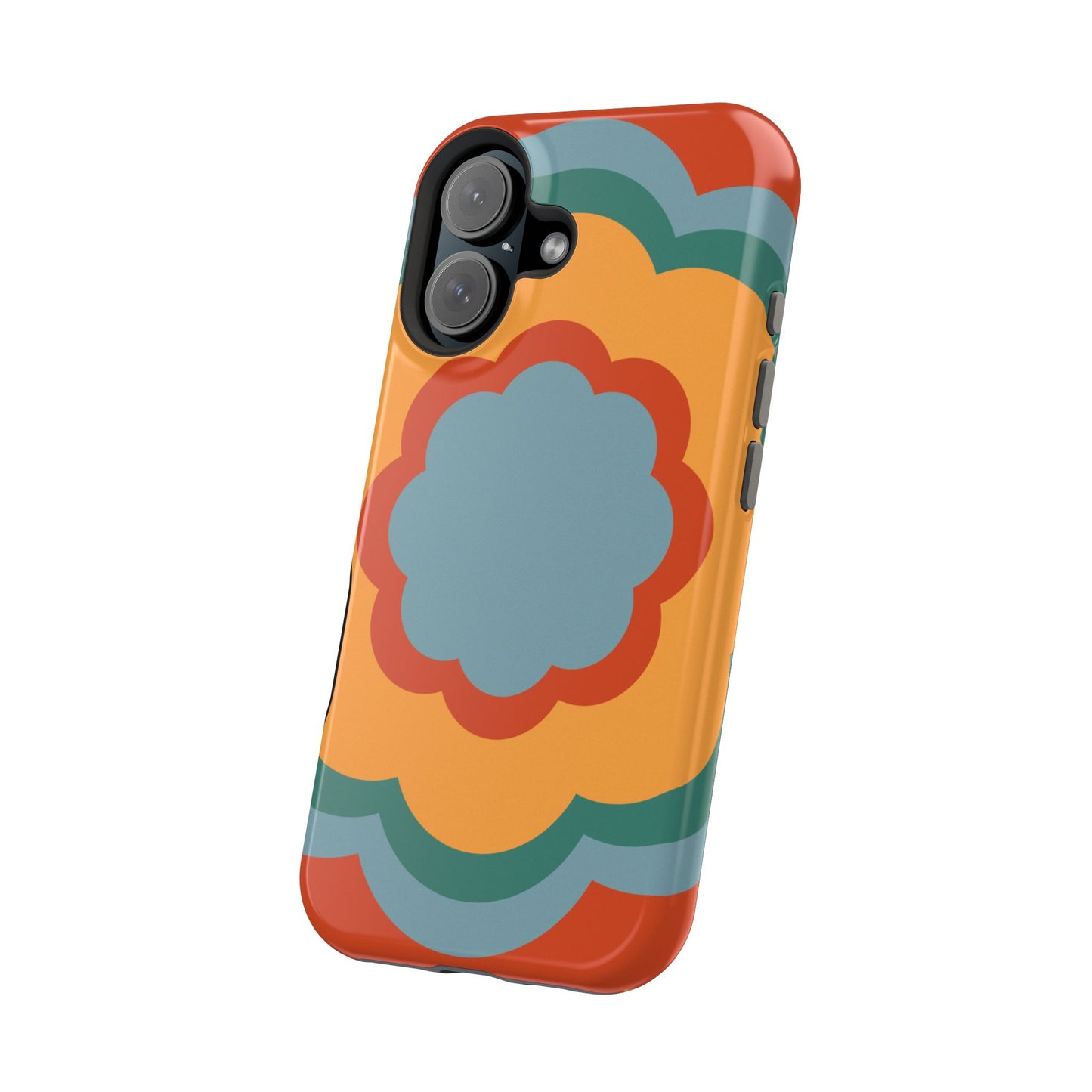 Retro Flower Power MagSafe iPhone Case – Bold 70s-Inspired Design with Dual-Layer Protection