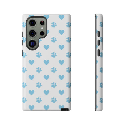 Blue Paw Prints & Hearts – Samsung Galaxy Case for Pet Lovers