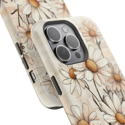 Pastel Daisy MagSafe iPhone Case - Elegant Floral Protective Cover