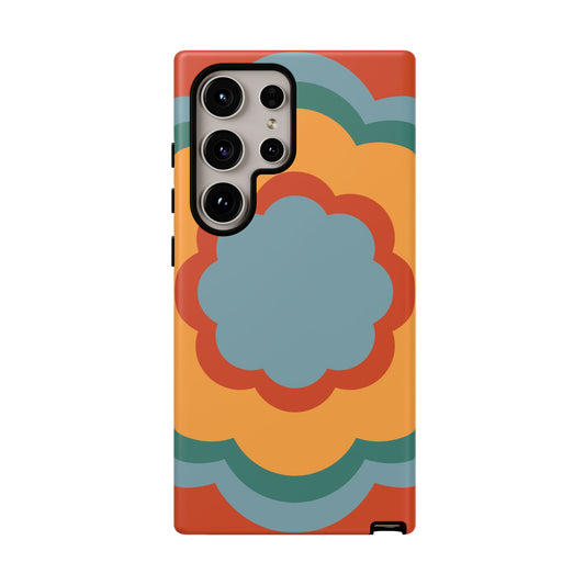 Retro Flower Power Samsung Galaxy Case – Bold 70s-Inspired Design with Dual-Layer Protection