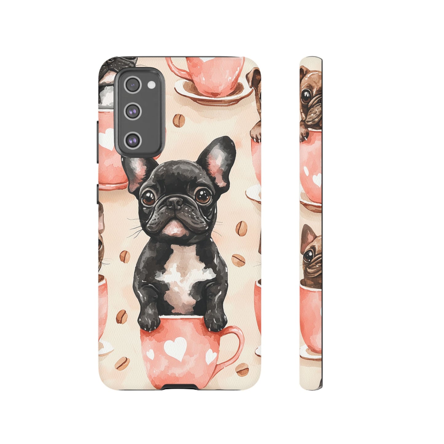 French Bulldog in Coffee Cup  Samsung Galaxy  Case – Cute Dog Art, Shockproof & Slim Design