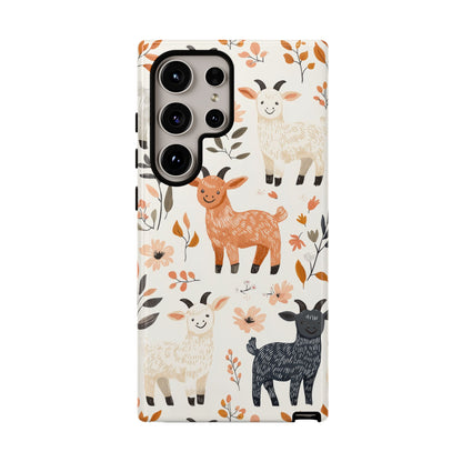 Samsung Galaxy Case: Smiley Goats & Dried Flowers – Vintage Charm