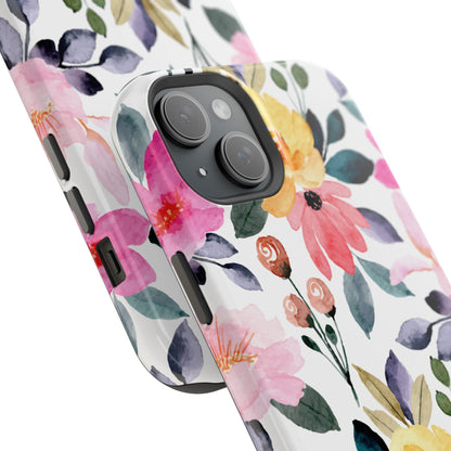 Blossoming Beauty – MagSafe Case with Pastel Floral Watercolor Design