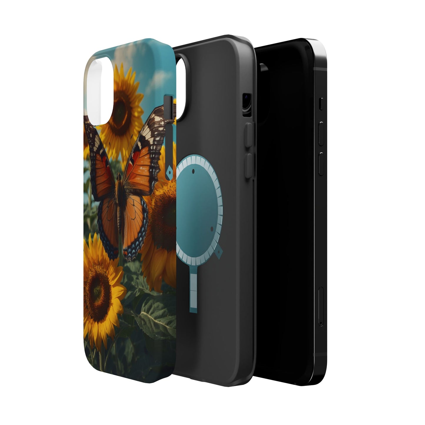 Vibrant Butterfly & Sunflower – MagSafe iPhone Case