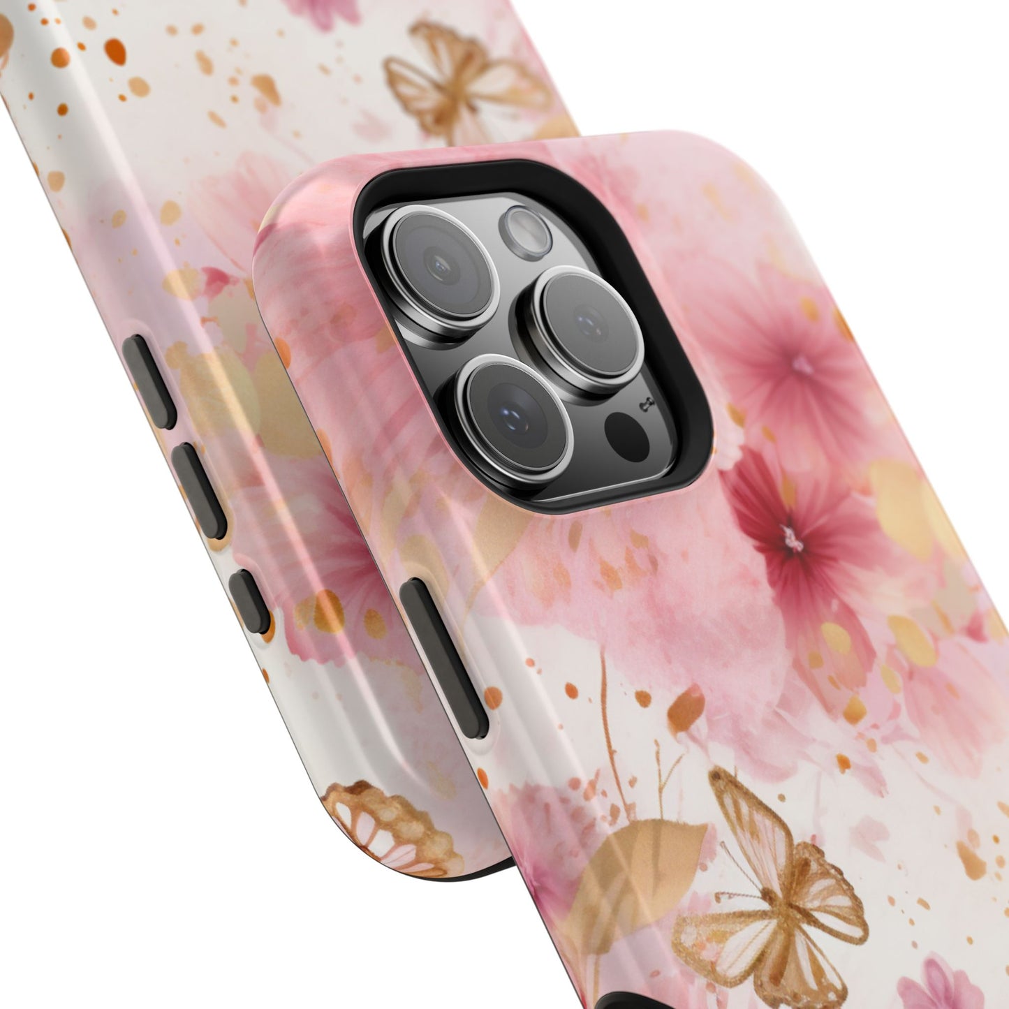 Blush Pink Floral Butterfly - MagSafe iPhone Case