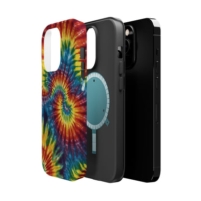 Retro Rainbow Tie-Dye MagSafe Case – Swirl Design