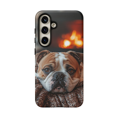 Cozy Bulldog Samsung Galaxy Case – Fireside-Inspired Protective Cover