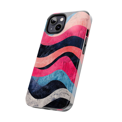 Abstract Wave Pattern iPhone Case – Shockproof, Matte Finish, Dual-Layer Protection