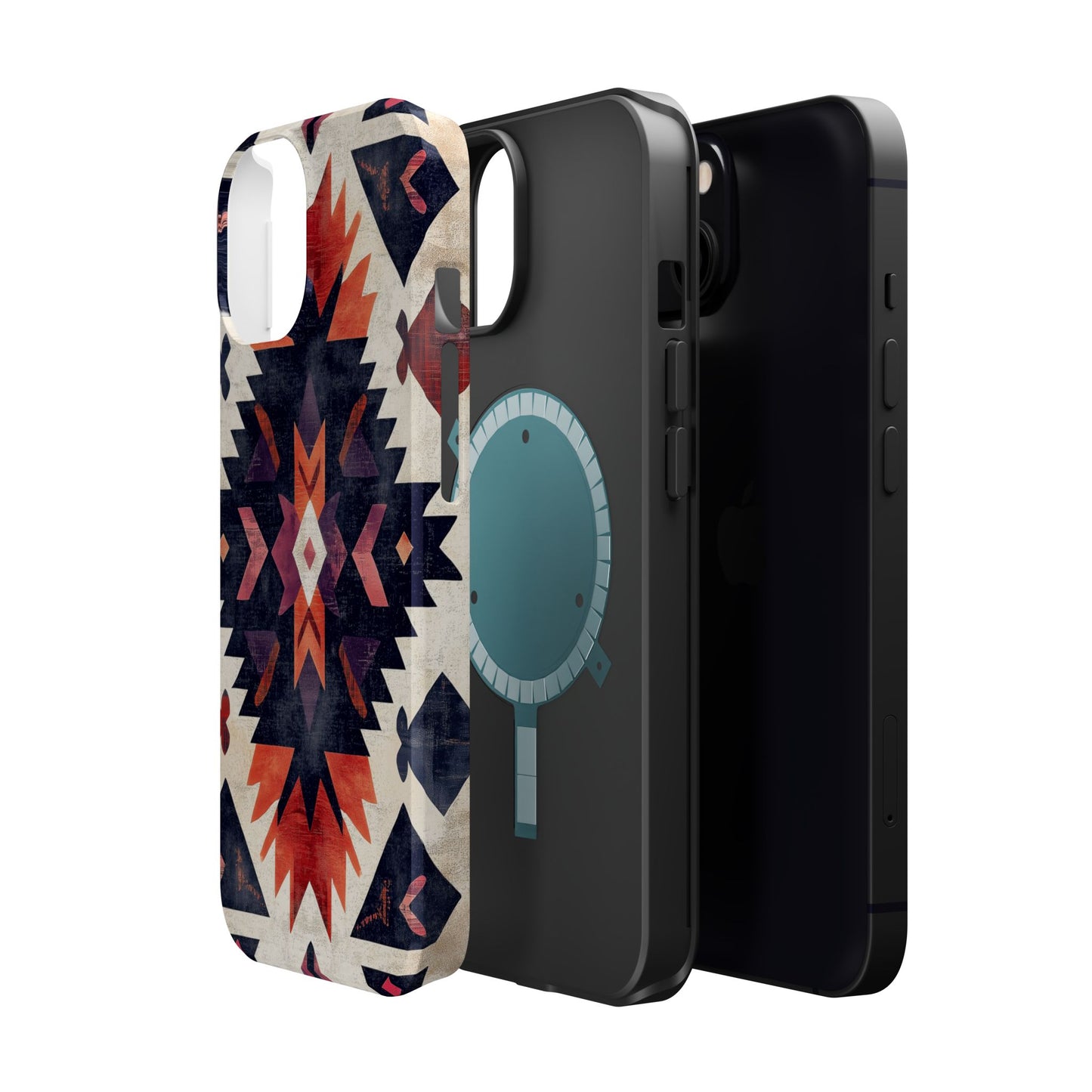 Boho Tribal Starburst Tough MagSafe iPhone Case – Vibrant Geometric Design, Dual-Layer Protection