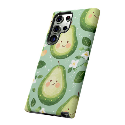 Avocado Face Parade Tough Samsung Galaxy Case – Cute Fruit Design, Dual - Layer Protection - BOGO Cases