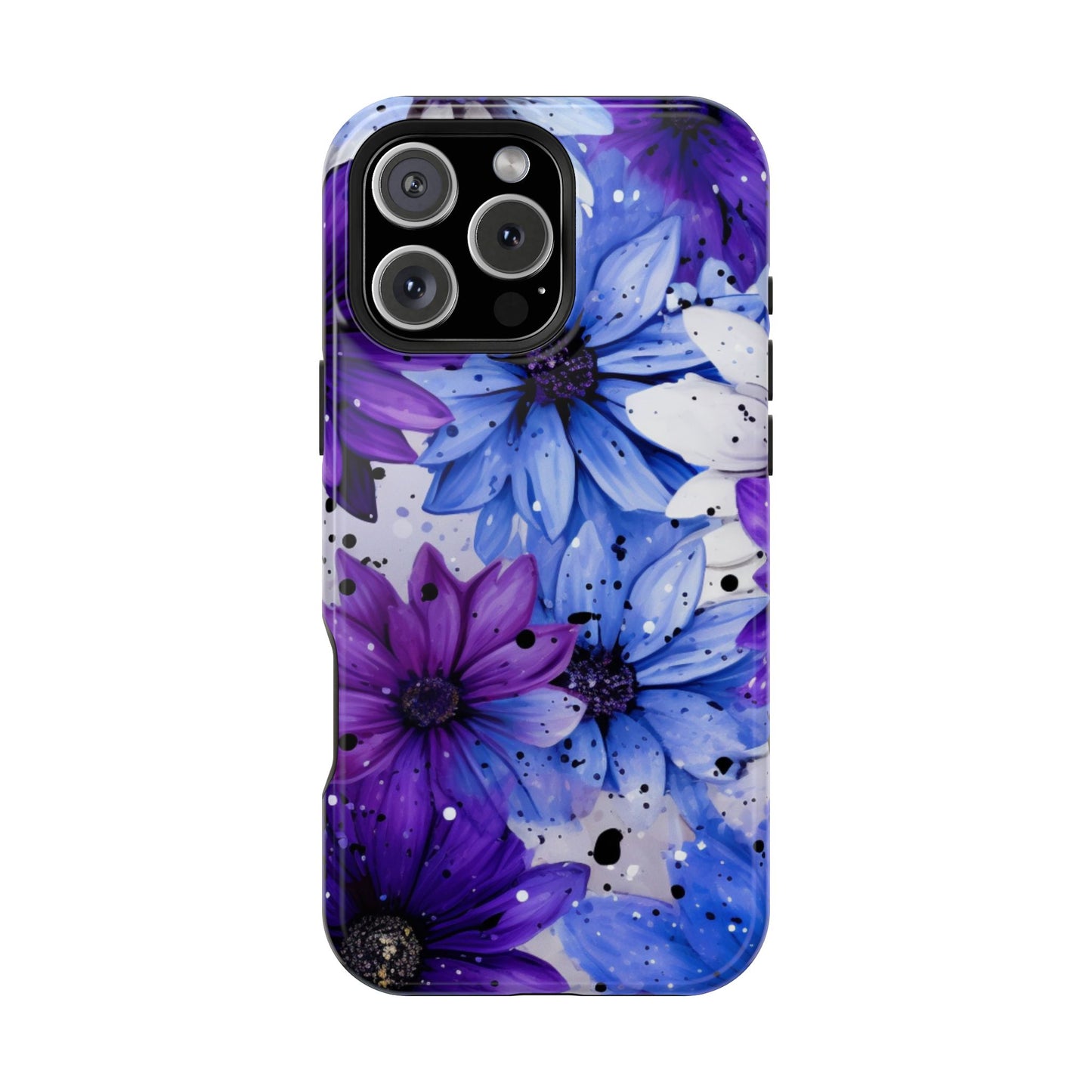 Vibrant Purple & Blue Floral Splash - MagSafe iPhone Series Case