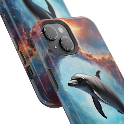 Cosmic Dolphin Space Vibes - MagSafe-Compatible Case