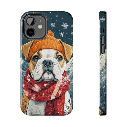 Cozy French Bulldog iPhone Case – Rustic Fireplace Protective Cover