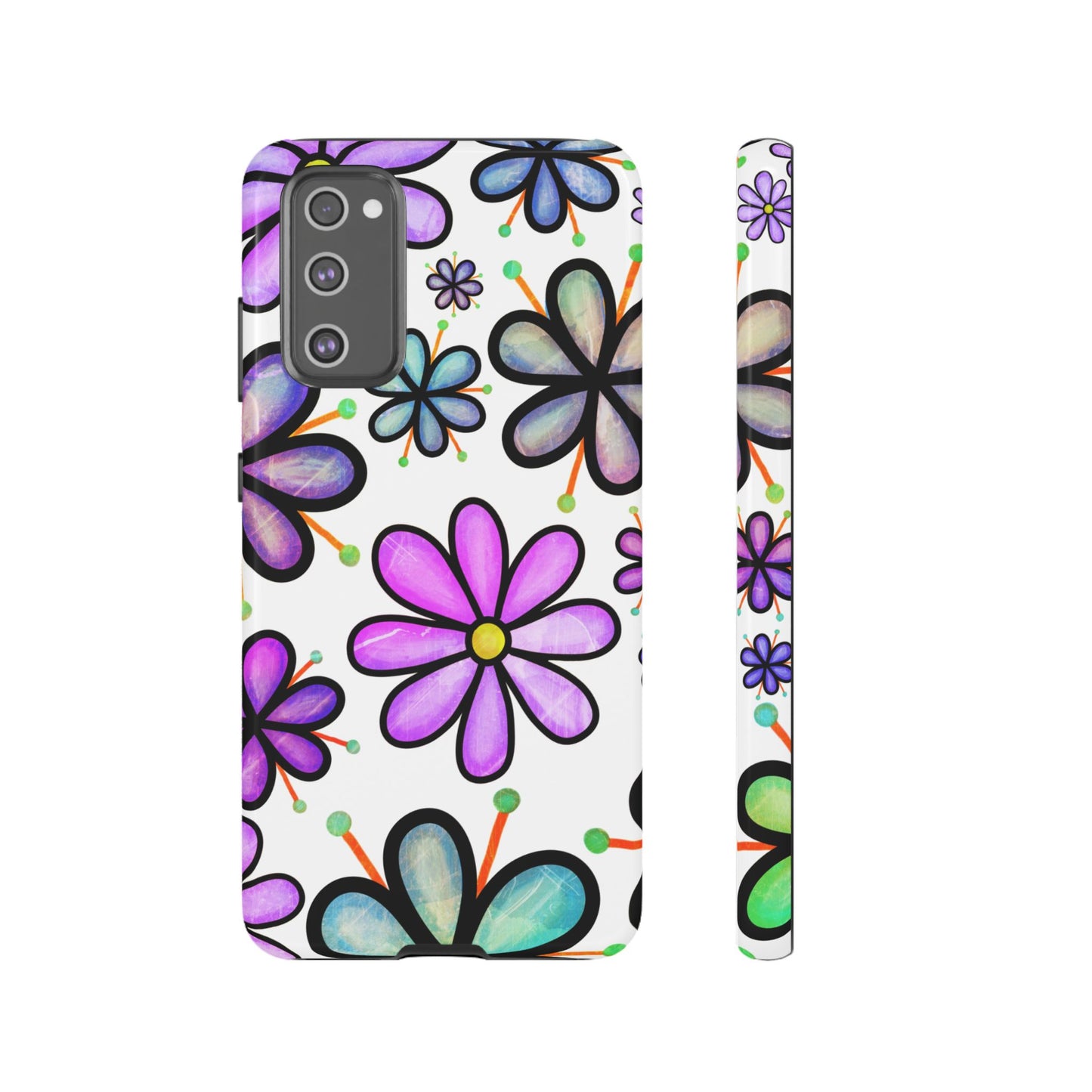 Whimsical Lavender Floral Samsung Galaxy Case – Ultra-Slim, High-Gloss Finish