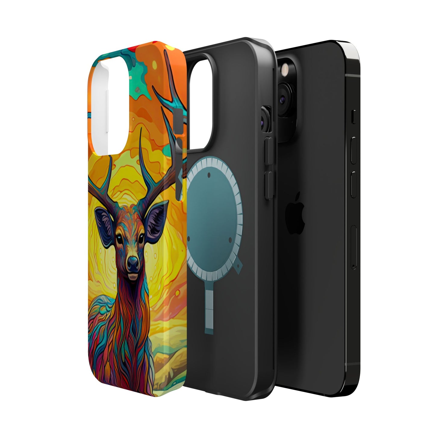 Vibrant Stag in Bloom – MagSafe iPhone Case