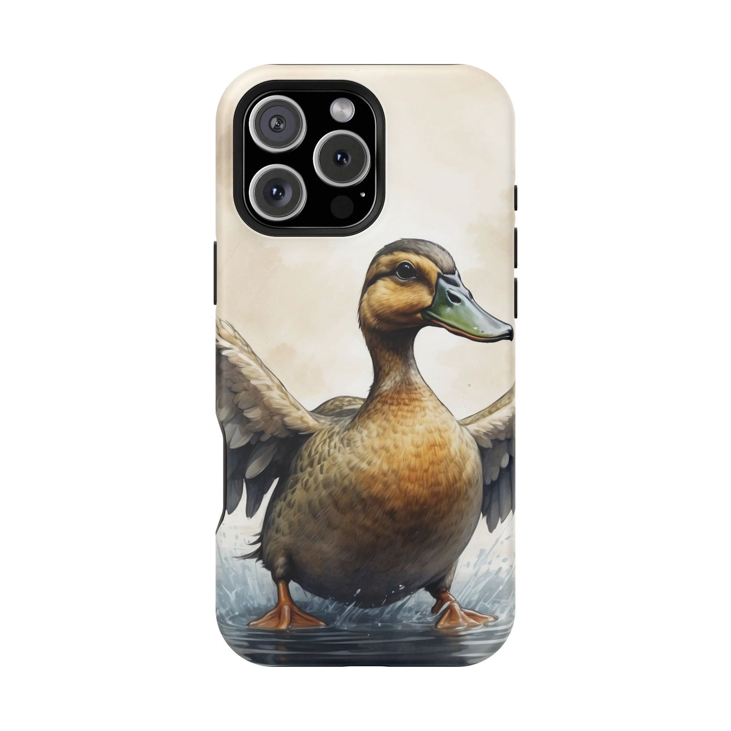 Graceful Duck in Watercolor Scene - MagSafe iPhone Case