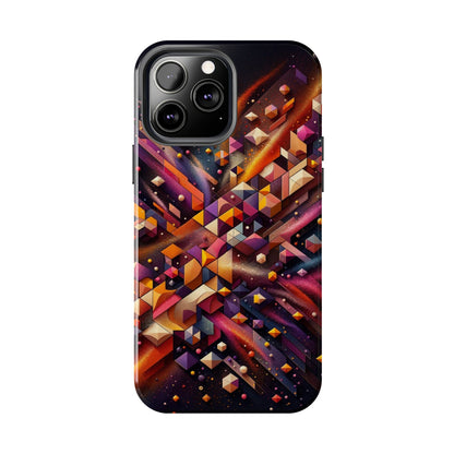 Geometric Galaxy iPhone Case - Abstract Cosmic Protective Cover - Retro Gamer