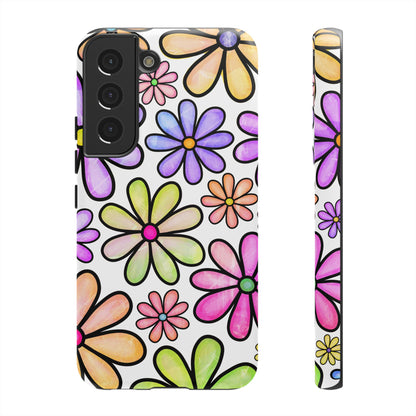 Pastel Daisy Dream Samsung Galaxy Case – Slim Profile, Glossy Finish